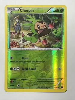 Chespin (7) 7/162 Rev Reverse Holo XY Breakthrough Pokemon - Image 2