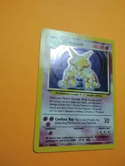 Alakazam 1/102 Base Set 1999 Shadowless Holo Rare WOTC Pokemon Never Played - Image 2
