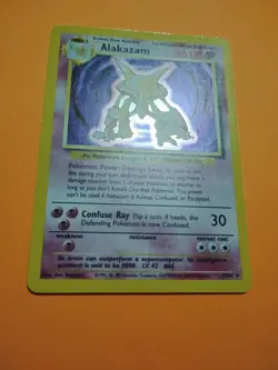 Alakazam 1/102 Base Set 1999 Shadowless Holo Rare WOTC Pokemon Never Played - Image 5