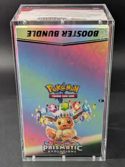 Pokemon SV8.5 Prismatic Evolutions Sealed Booster Bundle Display Case W/Acrylic - Image 1