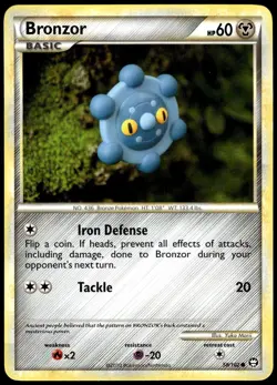 Bronzor 58/102 Common HGSS Triumphant Pokemon LP - Image 1