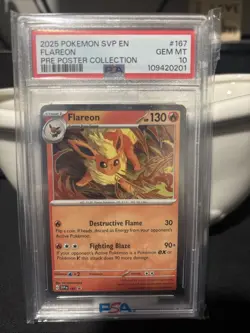 2025 Pokemon SVP En Flareon Pre Poster Collection PSA 10 - Image 1