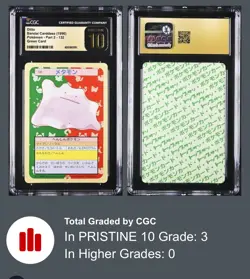 CGC Pristine 10 Ditto #132 Pokemon Topsun Green Back Bandai Carddass Pop 3🔥 - Image 3
