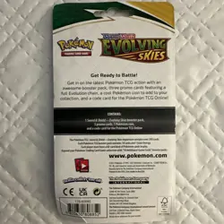Pokemon Evolving Skies Booster Pack w/ Tepig, Pignite, Emboar Promo & Coin - Image 2