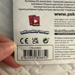 Pokemon Evolving Skies Booster Pack w/ Tepig, Pignite, Emboar Promo & Coin - Image 3