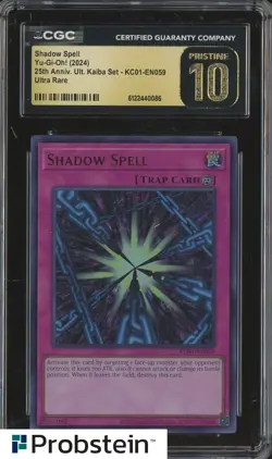 2024 Yu-Gi-Oh! 25th Anniversary Kaiba #KC01-EN059 Shadow Spell CGC 10 PRISTINE - Image 1