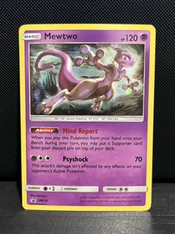 2019 Pokemon MEWTWO SM214 BLACK STAR RARE PROMO - HOLO NM/LP (Mwt3) - Image 1