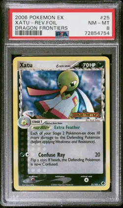 Pokemon Card Xatu 25/101 Reverse Holo EX Dragon Frontiers PSA 8 NM-MT - Image 1