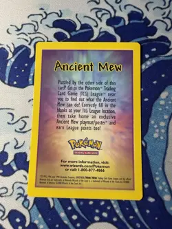 Ancient Mew Card Insert 2000 Pokemon The Movie Promo Card Insert NM ✨ - Image 1
