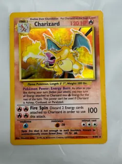 Base Set Unlimited Charizard Pokemon Card Vintage Rare - Image 2