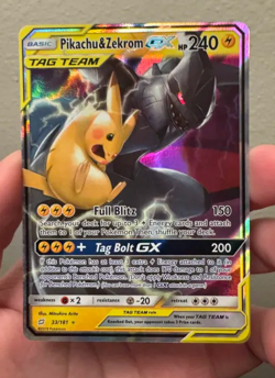 Pokemon TCG Sm: Team Up Pikachu Zekrom GX Ultra Rare Holo Card 33/181 - Image 1