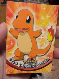 1999 Topps Pokemon TV Animation Edition Black Logo Charmander #04 - Image 1