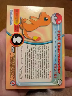 1999 Topps Pokemon TV Animation Edition Black Logo Charmander #04 - Image 2