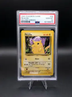 1999 Pokemon Base Set Unlimited Pikachu Yellow Cheeks #58 Psa 10 - Image 1
