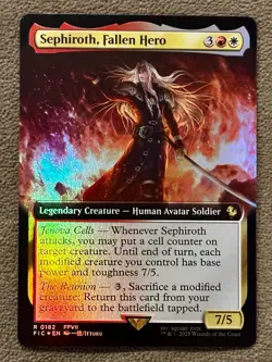 Sephiroth, Fallen Hero (Extended Art) Commander: Final Fantasy Foil MTG - Image 1