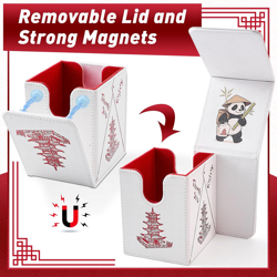 -Chinese Takeout Deck Box for MTG, Commander Deck Case Fits 100 Double Sleeved C - Image 5