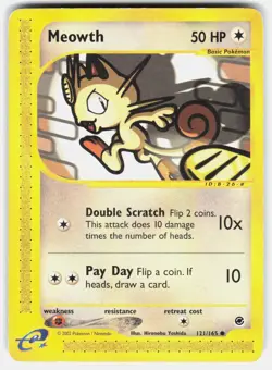 POKEMON MEOWTH 121 EXPEDITION BASE SET MP - Image 1