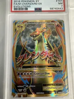 Pokemon M Charizard EX Full Art Holo Evolutions 101/108 Ultra Rare PSA 7 - Image 1