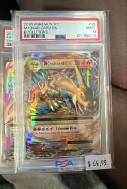 2016 Pokemon XY M Charizard EX 13/108 Evolutions Holo PSA 9 - Image 1
