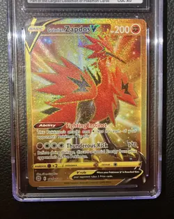 1 of 1 Rare World Record Pokemon TCG Galarian Zapdos V 182/172 Brilliant Stars - Image 4
