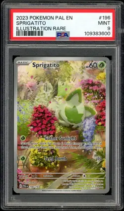 2023 Pokemon Paldea Evolved Sprigatito Illustration Rare #196/193 PSA 9 English - Image 1
