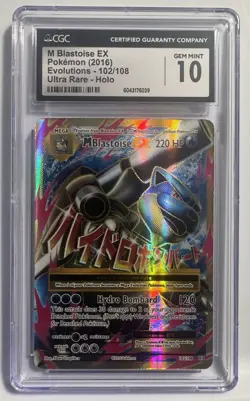 2016 Pokemon XY Evolutions M Blastoise EX Ultra Rare CGC 10 Gem Mint #102/108 - Image 2