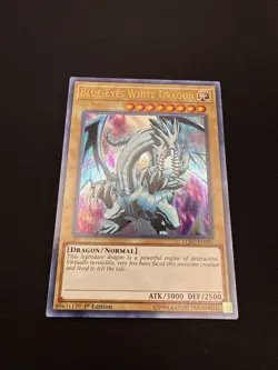 Yugioh Blue-Eyes White Dragon (Version 1) LCKC-EN001 LP 1st Edition - Image 2