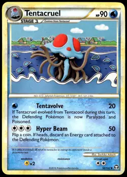 Tentacruel 50/102 Uncommon HGSS Triumphant Pokemon LP - Image 1