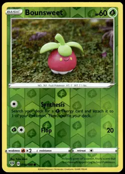 Bounsweet 014/189 Common Darkness Ablaze Pokemon Reverse Holo NM - Image 1