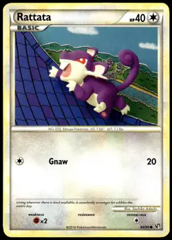 Rattata 64/90 Common HGSS Undaunted Pokemon LP - Image 1