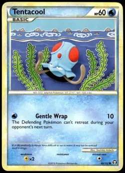 Tentacool 80/102 Common HGSS Triumphant Pokemon LP - Image 1