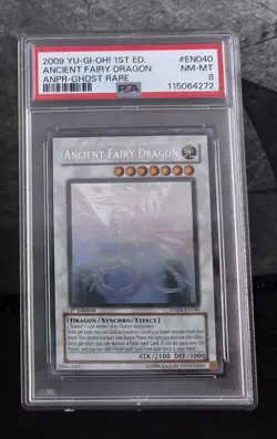 Yugioh Ancient Fairy Dragon 1st Edition Ghost Rare PSA 8 ANPR-EN040 - Image 1