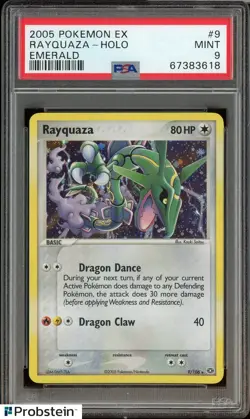 2005 Pokemon EX Emerald Rayquaza Holo PSA 9 MINT - Image 1
