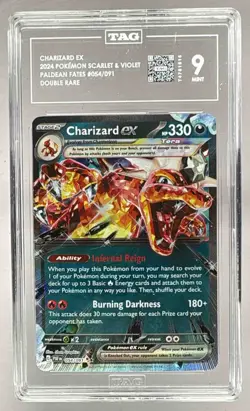 Charizard ex 2024 Pokemon Paldean Fates #054/091 TAG 9 - Image 1