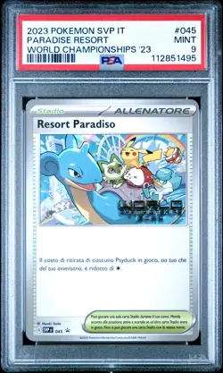 Pokemon Paradise Resort ITALIAN SVP 045 World Championships 2023 PSA 9 MINT - Image 1