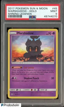 2017 Pokemon Sun & Moon Shining Legends #45 Marshadow Holo PSA 9 MINT - Image 1