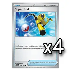 4x Super Rod - 188/193 - SV02: Paldea Evolved Pokemon Playset x4 - Image 1