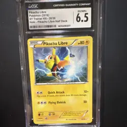Pokemon Pikachu Libre 30/30 XY Trainer Kit Holo Common Basic 80HP CGC 6.5 Engli… - Image 1
