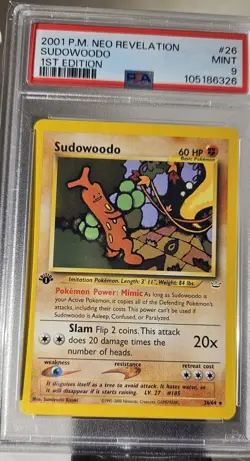 2001 Pokemon REVELATION SUDOWOODO # 27 1ST EDITION GRADED PSA- 9 - Image 1