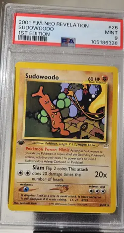 2001 Pokemon REVELATION SUDOWOODO # 27 1ST EDITION GRADED PSA- 9 - Image 2