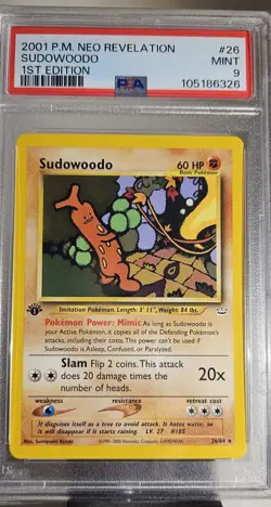 2001 Pokemon REVELATION SUDOWOODO # 27 1ST EDITION GRADED PSA- 9 - Image 3