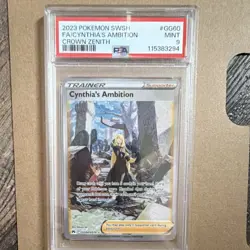 Pokemon Cynthia's Ambition GG60 Crown Zenith Ultra Rare Holo PSA 9 - Image 1
