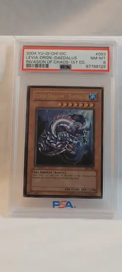 2004 YU-GI-OH! IOC-083 INVASION OF CHAOS 1ST EDITION LEVIA-DRAGON-DAEDALUS PSA 8 - Image 1