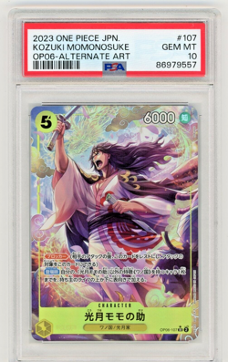 One Piece 2023 JPN Kozuki Momonosuke OP06-Alternate Art PSA 10 - Image 1