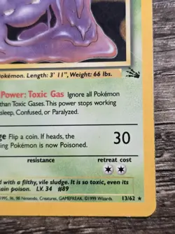 Muk 13/62 Holo Fossil - Pokemon Card - - Image 3