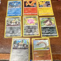Pokemon TCG Pokemon GO Articuno Moltres Zapdos Melmetal Chansey Holo Lot 9 Cards - Image 1
