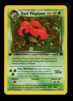 1st Edition Dark Vileplume 13/82 Team Rocket 2000 Holo Rare WOTC Pokemon Card - Image 1