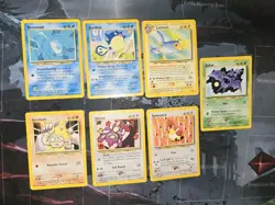 Neo Revelation 7-Card Lot Zubat, Lanturn, Aipom, Geodude, Pokemon Vintage - Image 1