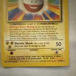 Pokemon Electrode 21/102 Rare Base Set 1999 WOTC Stage 1 80 HP Regular Card - Image 2