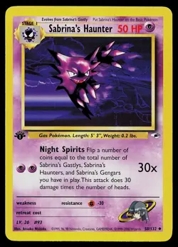 Pokemon Card - Sabrina's Haunter Gym Heroes 58/132 Uncommon 1st Edition - Image 1